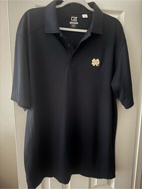 Cutter & Buck Navy Dry-Tec Polo with Gold Notre Dame Logo